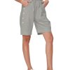 Women's High Waist Bermuda Shorts Loose Drawstring Capri Pants with Pockets Wide Leg Summer Shorts