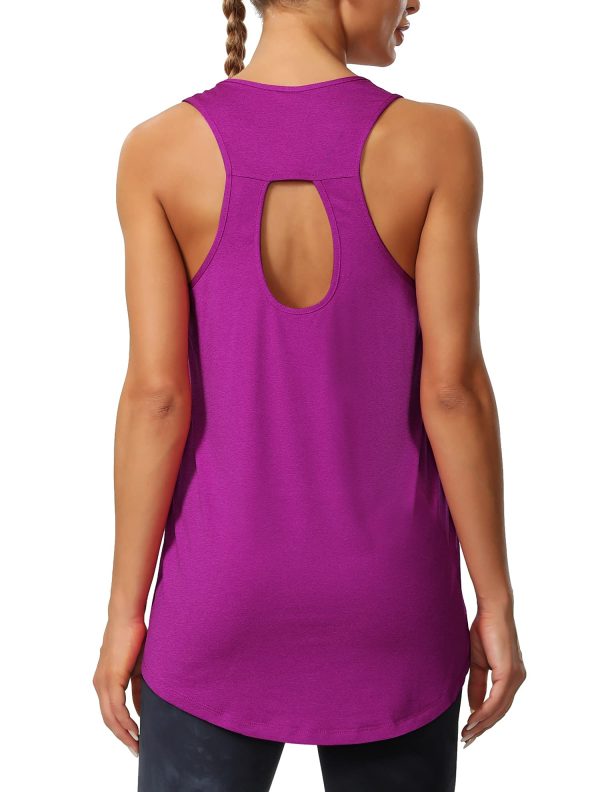 Womens Workout Athletic Tank Tops Loose Gym Yoga Racerback Sleeveless Running Sports Shirts Tops