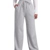 Wide Leg Sweatpants for Women Elastic High Waisted Drawstring Loose Pants with Pockets