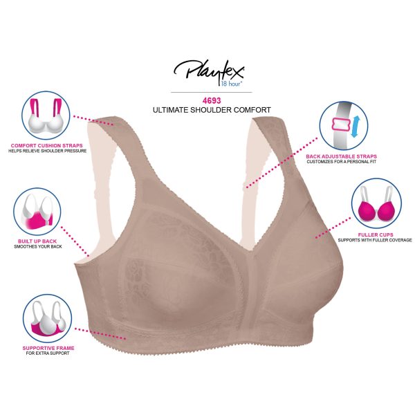 Women's 18 Hour Full-Coverage Comfort-Strap Wireless Bra, Multipack