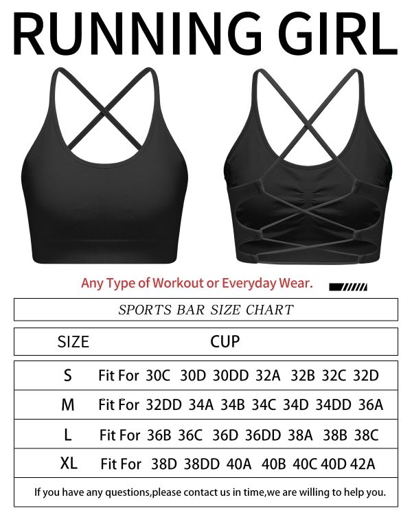 Sports Bras for Women,Sexy Crisscross Back Seamless Padded Sports Bra Medium Support with Removable Pads