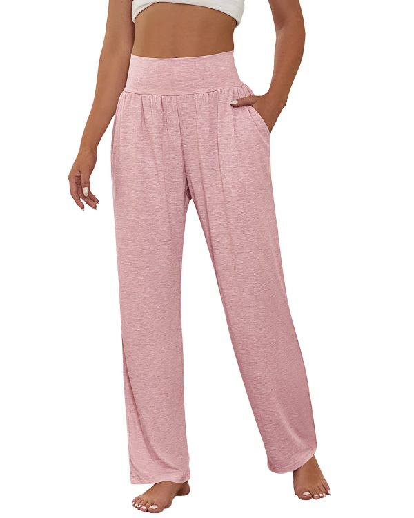 3 Pcs Women's Wide Leg Yoga Pant Comfy Loose High Waist Lounge Waist Lounge Casual Athletic Workout Joggers Apparel