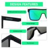 Polarized Flat Top Sunglasses Womens Men, Oversized Square Shield Sports Glasses