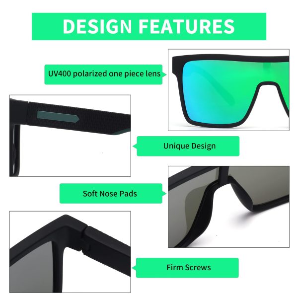 71BhT5mTeKL.jpg Polarized Flat Top Sunglasses Womens Men, Oversized Square Shield Sports Glasses