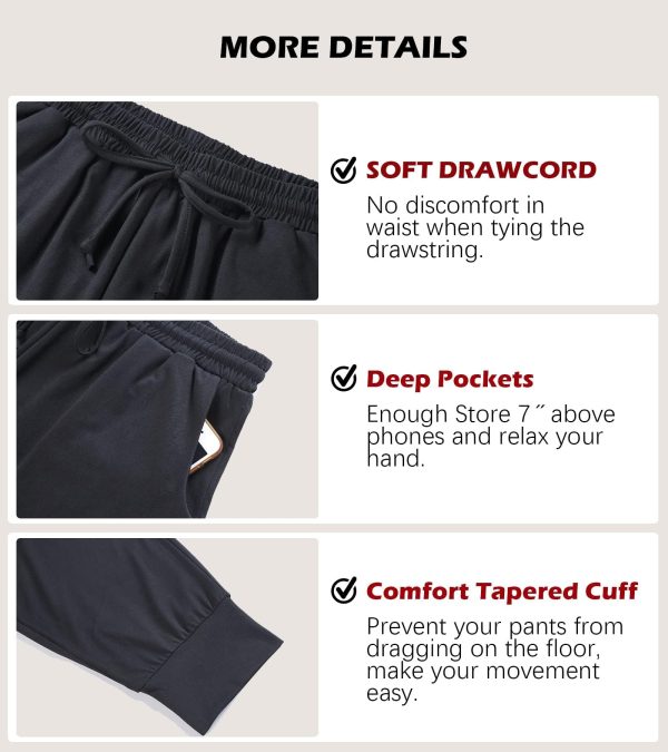 Womens Yoga Sweatpants Loose Lightweight Workout Joggers Pants Drawstring Comfy Casual Lounge Pants with Pockets