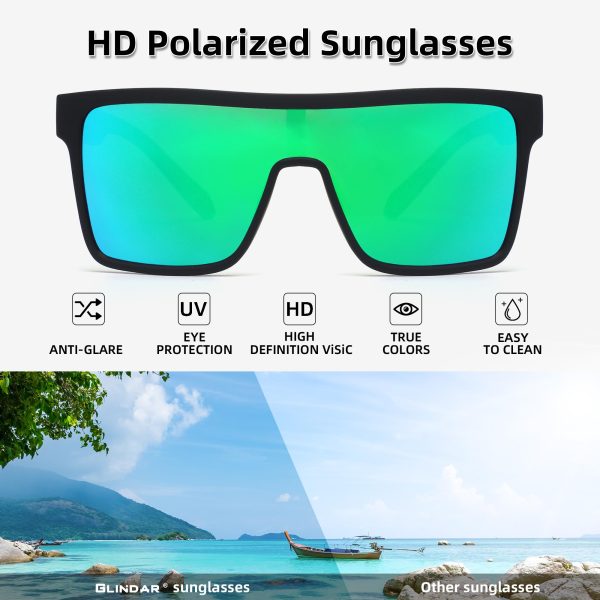71Dk46UZnsL.jpg Polarized Flat Top Sunglasses Womens Men, Oversized Square Shield Sports Glasses