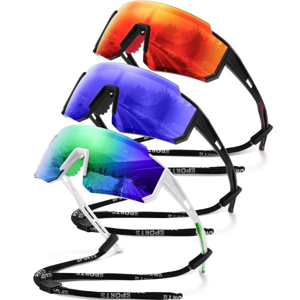 Polarized Sport Sunglasses for Men and Women, Lightweight TR90 Sun Glasses with UV Protection for Cycling Running