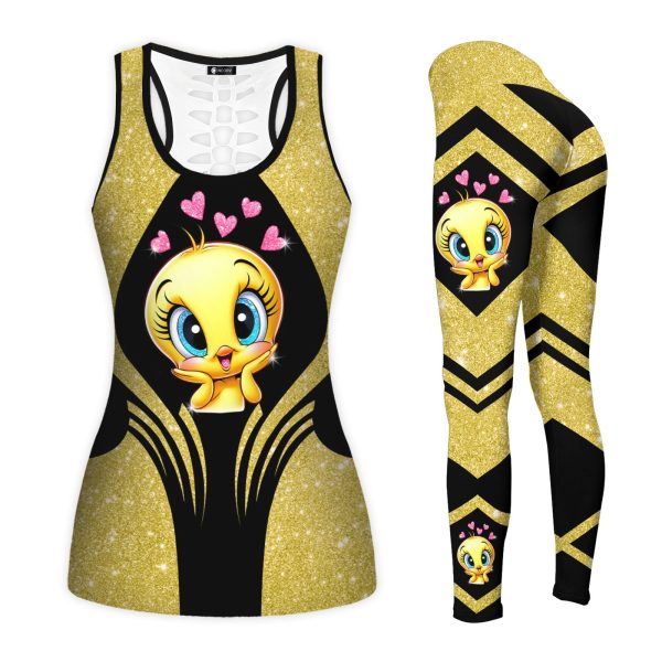 Cartoon Character Yoga Sets for Women 2 Piece, Women Workout Sets, Tank Top and Leggings Set, Women's Activewear Leggings