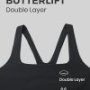Butterlift Double Lined Square Neck Sports Bras for Women - Wireless V-Shaped Racerback Workout Yoga Top Non Padded