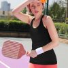 Ribbed Workout Tank Tops for Women with Built in Bra Tight Racerback Scoop Neck Athletic Top