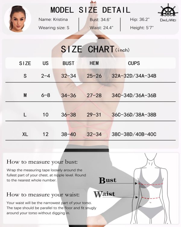 71JAkMvSBpL.jpg Strappy Sports Bras for Women High Support Longline Open Back Workout Tops Padded Cross Yoga Crop Tank Built in Bra