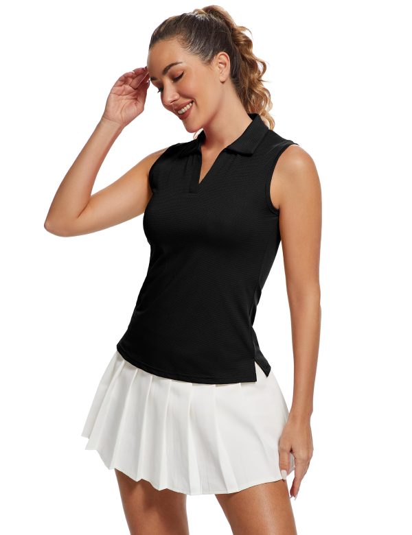 Women's Sleeveless Golf Shirts UPF 50+ Quickly Dry Tennis Polo Lightweight Sports Athletic Tank Tops
