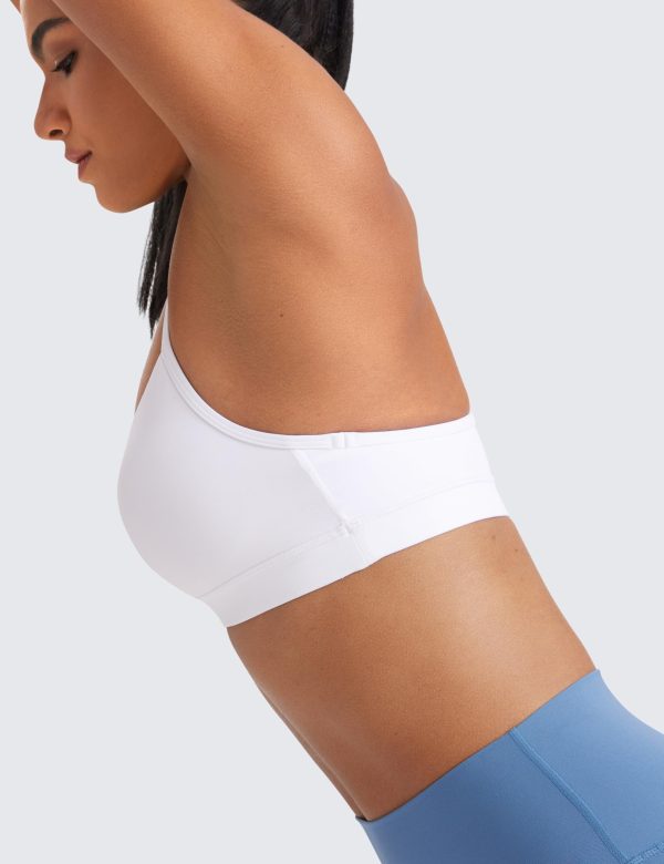 Butterluxe Womens Y Back Sports Bra - Padded Racerback Low Impact Spaghetti Thin Strap Workout Yoga Top