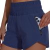 Women's High Waisted Athletic Shorts 4" High Rise Running Workout Gym Quick Dry Tummy Control Short with Zipper Pockets