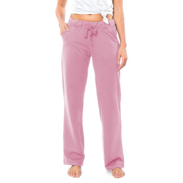 Women's 2 Pack Ultra Soft French Terry Cotton Drawstring Yoga Lounge Long Pants