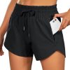Women's Running Shorts High Waisted Athletic Shorts Summer Gym Workout Short with Zipper Pockets