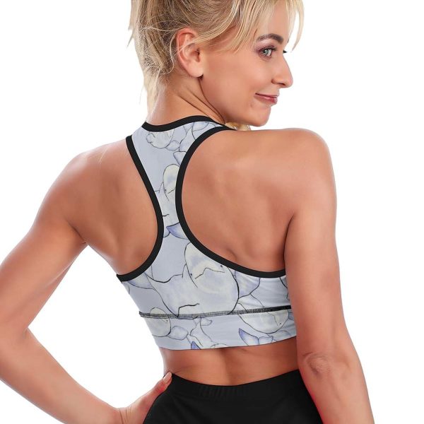 Beluga Wave Women's Sports Bra Padded Support Bras Yoga Workout Tank Top