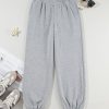 Women's V Crossover Waist Sweatpants Baggy Y2K Jogger Pants Wide Leg Fleeced Lounge Pants
