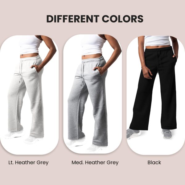 71QNkuUOwPL.jpg 3 Pack Sweatpants Women, Wide Leg Womens Sweatpants, Workout - Yoga Pants (Available in Plus)
