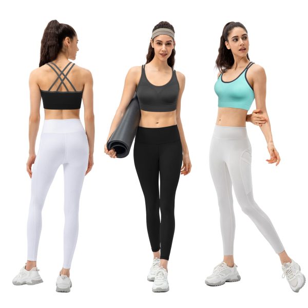 Strappy Womens Sports Bra Cross Back for Running Removable Padded Workout Yoga Bras Pack Gifts