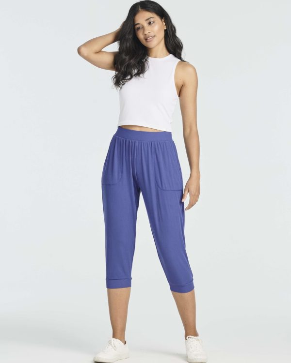 3 Pack: Women's Ribbed Capri Jogger Lounge Sweatpants with Pockets Yoga Workout (Available in Plus Size)