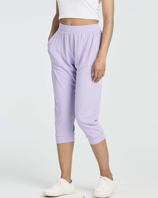 3 Pack: Women's Ribbed Capri Jogger Lounge Sweatpants with Pockets Yoga Workout (Available in Plus Size)