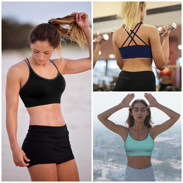 Strappy Womens Sports Bra Cross Back for Running Removable Padded Workout Yoga Bras Pack Gifts