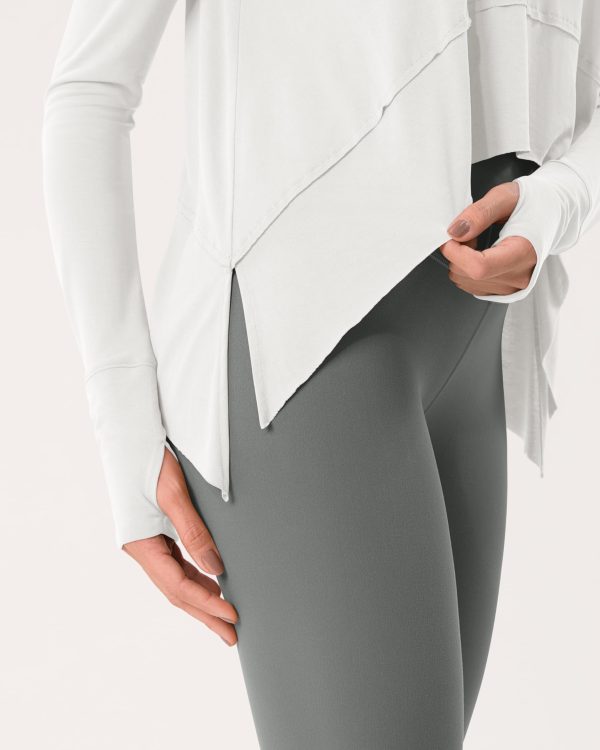 Long Sleeve Tee for Women with Thumb Hole Athletic Gym Workout Crop Tops Yoga Shirts