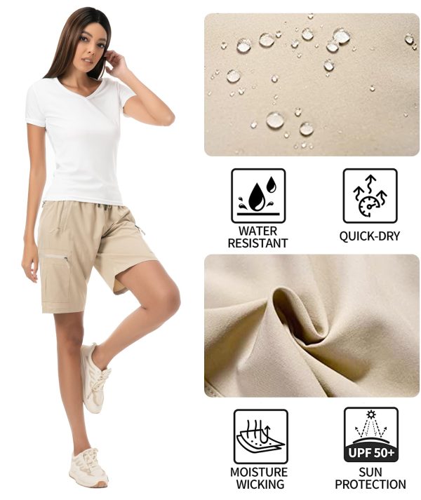 71a-plyzBL.jpg Women's Lightweight Hiking Cargo Shorts Quick Dry Breathable Summer Shorts Women Travel Athletic Golf with Pockets