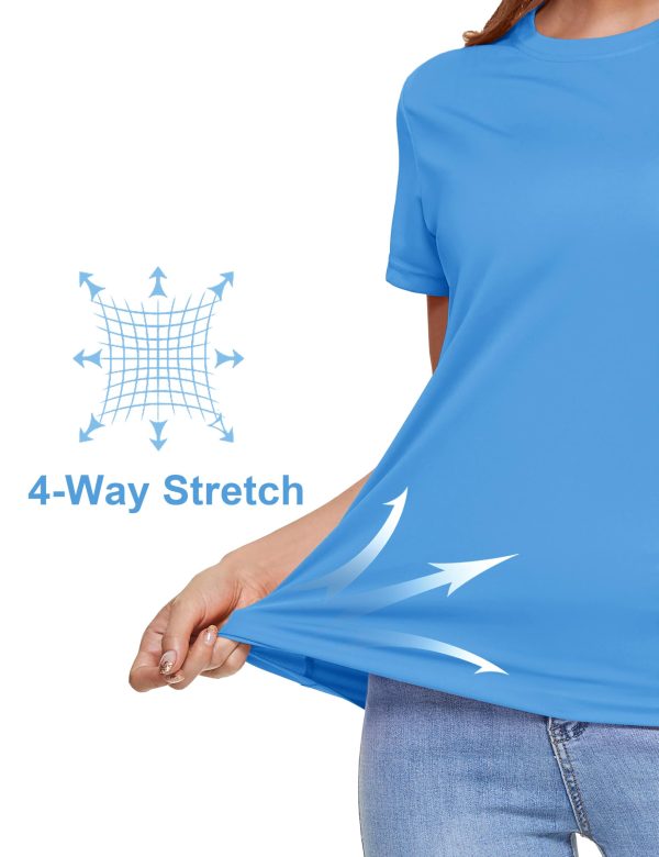 Women's Short Sleeve T-Shirts UPF 50+ Sun Protection Quick Dry Athletic Running Workout Rash Guard Tops