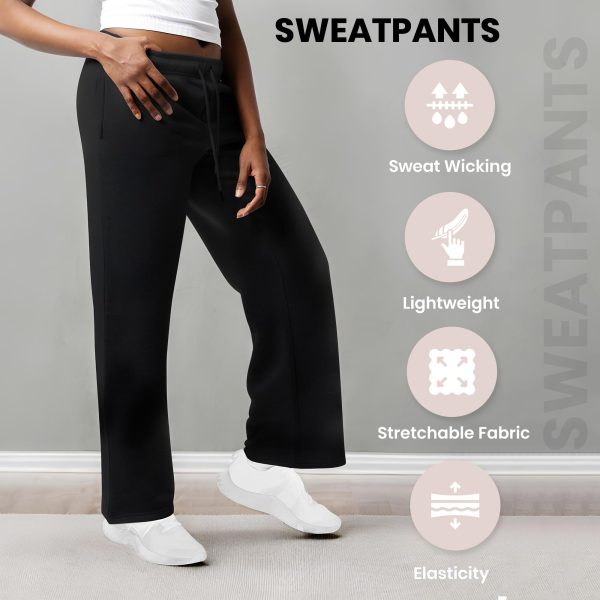 71fvvENwgNL.jpg 3 Pack Sweatpants Women, Wide Leg Womens Sweatpants, Workout - Yoga Pants (Available in Plus)
