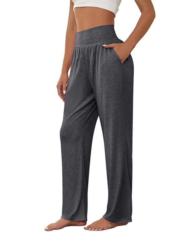 3 Pcs Women's Wide Leg Yoga Pant Comfy Loose High Waist Lounge Waist Lounge Casual Athletic Workout Joggers Apparel