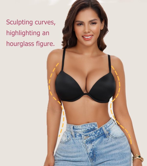 Women's Deep Plunge Push Up Low Cut Thick Padded Underwire Everyday Bra