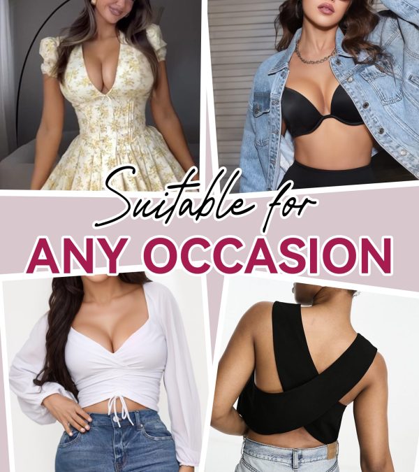 Women's Deep Plunge Push Up Low Cut Thick Padded Underwire Everyday Bra