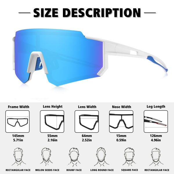 Polarized Sports Sunglasses for Men Women,Driving Fishing Cycling Mountain Bike Sunglasses UV400 Protection