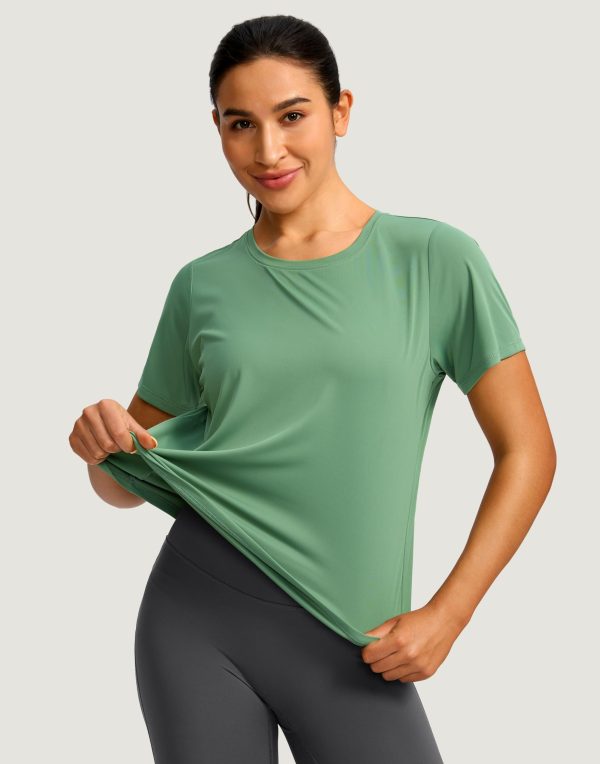 71kK8TI3-tL.jpg Women's Short Sleeve Workout Shirts Breathable UPF 50+ Sun Protection T-Shirts Quick Dry Gym Running Hiking Tops