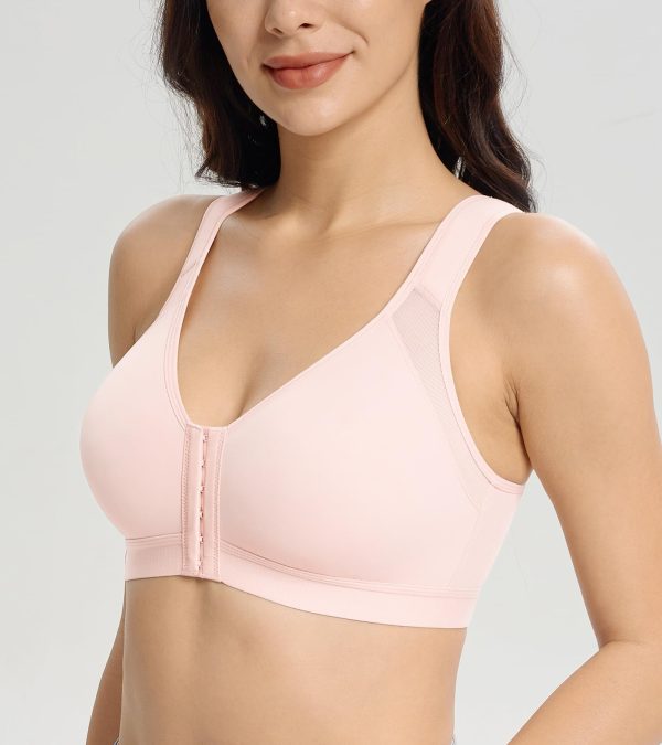 Women's Full Coverage Front Closure Posture Back Unpadded Wirefree Everyday Bra -Comfort and Double Support