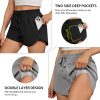 Women's Running Shorts High Waisted Athletic Shorts Summer Gym Workout Short with Zipper Pockets