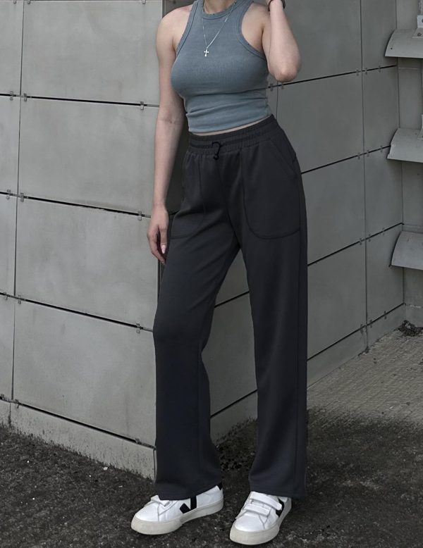 Womens Straight Leg Sweatpants Casual Athletic Workout Pants Stretch Soft Lounge Pants with Pockets