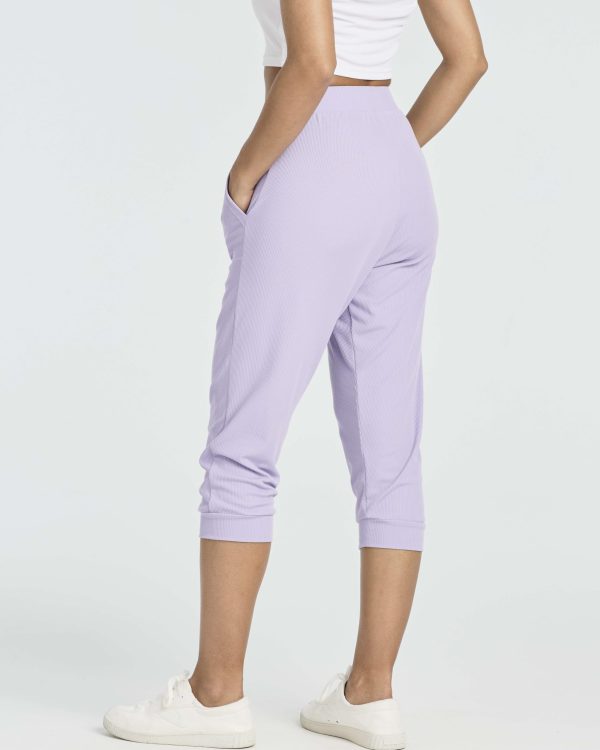 3 Pack: Women's Ribbed Capri Jogger Lounge Sweatpants with Pockets Yoga Workout (Available in Plus Size)