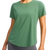 Women's Short Sleeve Workout Shirts Breathable UPF 50+ Sun Protection T-Shirts Quick Dry Gym Running Hiking Tops