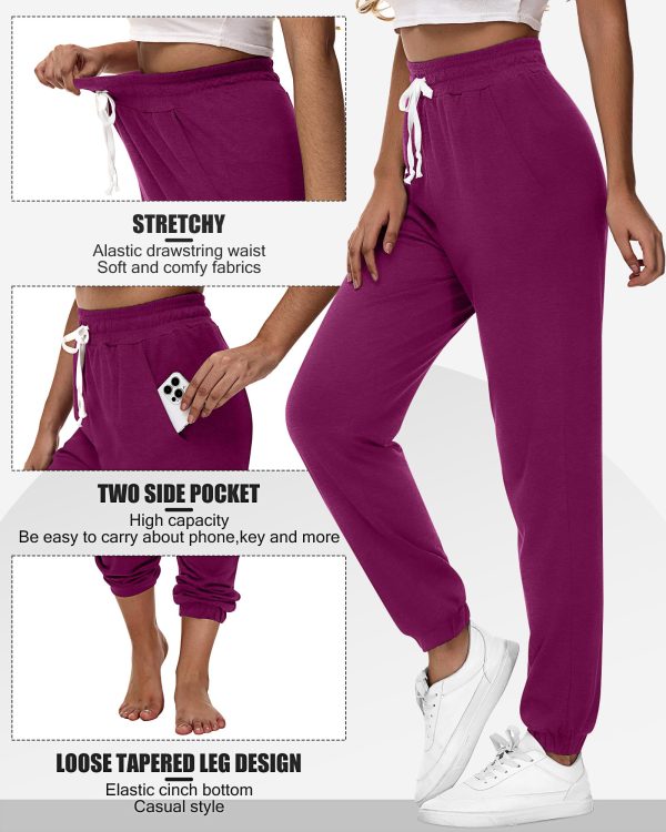 3 Pcs Women's Joggers Pants Casual Soft Sweatpants Lounge Pants High Waisted Athletic Joggers with Pockets