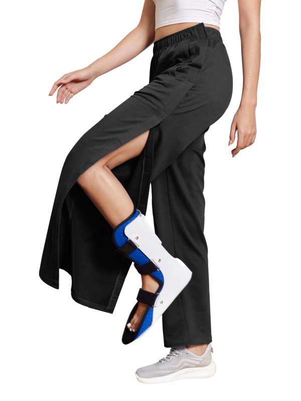 Deyeek Tear Away Pants for Women Side Snap Button Sweatpants Loose Fit Casual Post Surgery Adaptive Clothing with Pockets