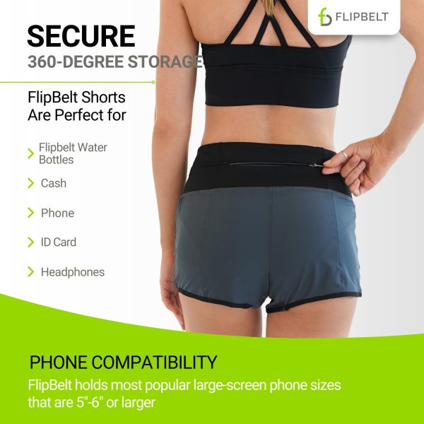 71x9LlnB7L.jpg Women??s Running Shorts ?C Built-in Running Belt for Phone/Essentials, Zipper Closure, USA Company