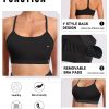 Spaghetti Strap Padded Sports Bras for Women - Y Back Yoga Workout Tops (3 Pack)