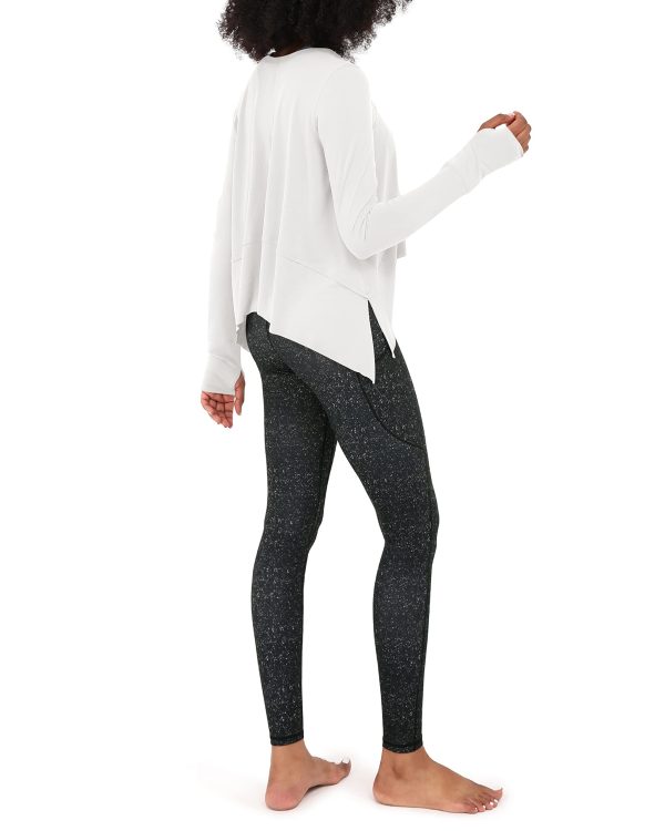 Long Sleeve Tee for Women with Thumb Hole Athletic Gym Workout Crop Tops Yoga Shirts