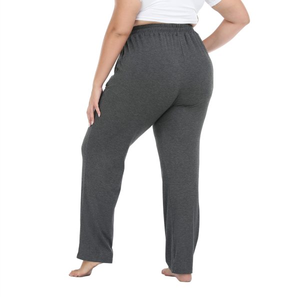 Women's Plus Size Comfy Lounge Pants Active Yoga Sweatpants Casual Stretchy Jogger Pants with Pockets Drawstring