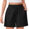 Womens Athletic Sweat Shorts Soft Drawstring High Waisted Active Short Comfy Casual Lounge Shorts with Pockets
