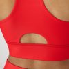 Sports Bra, Racerback Women, Stretch Pullover Crop Top with Cutout