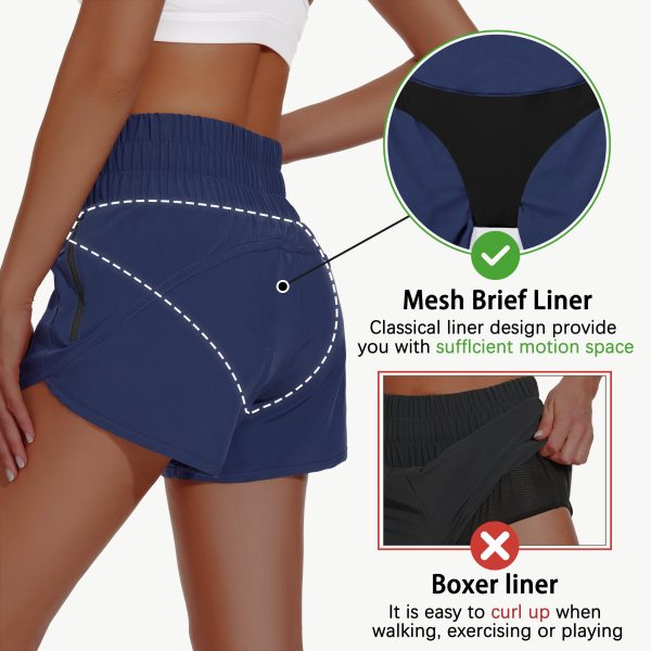 819qsashjPL.jpg Women's High Waisted Athletic Shorts 4" High Rise Running Workout Gym Quick Dry Tummy Control Short with Zipper Pockets